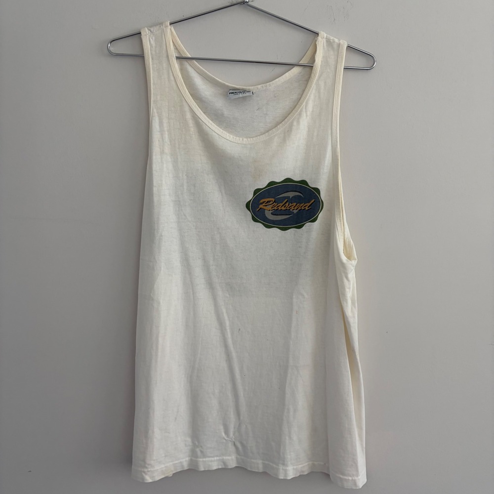 Vintage Redsand Surf Tank Top White Mens Large Made in USA